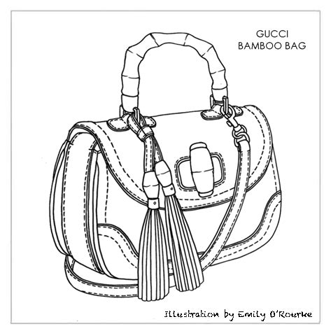 how to draw gucci bag|Gucci suede bamboo bag.